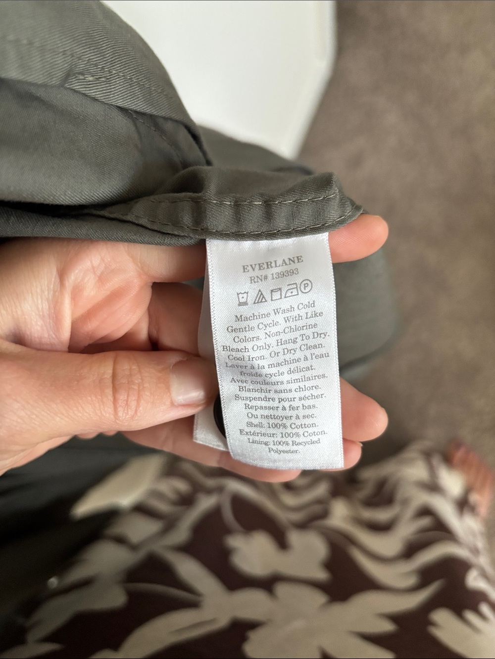 Everlane Olive Trench Coat with Storm Flap - Picture 4 of 6